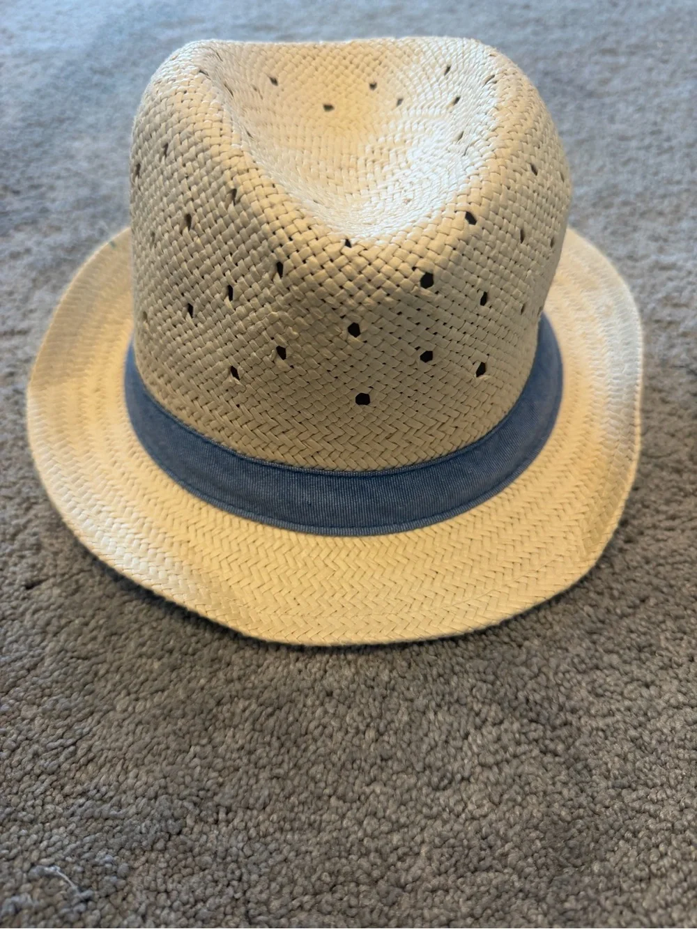 GAP Kids Straw Fedora Hats in Beige with Blue Band (3-Pack)